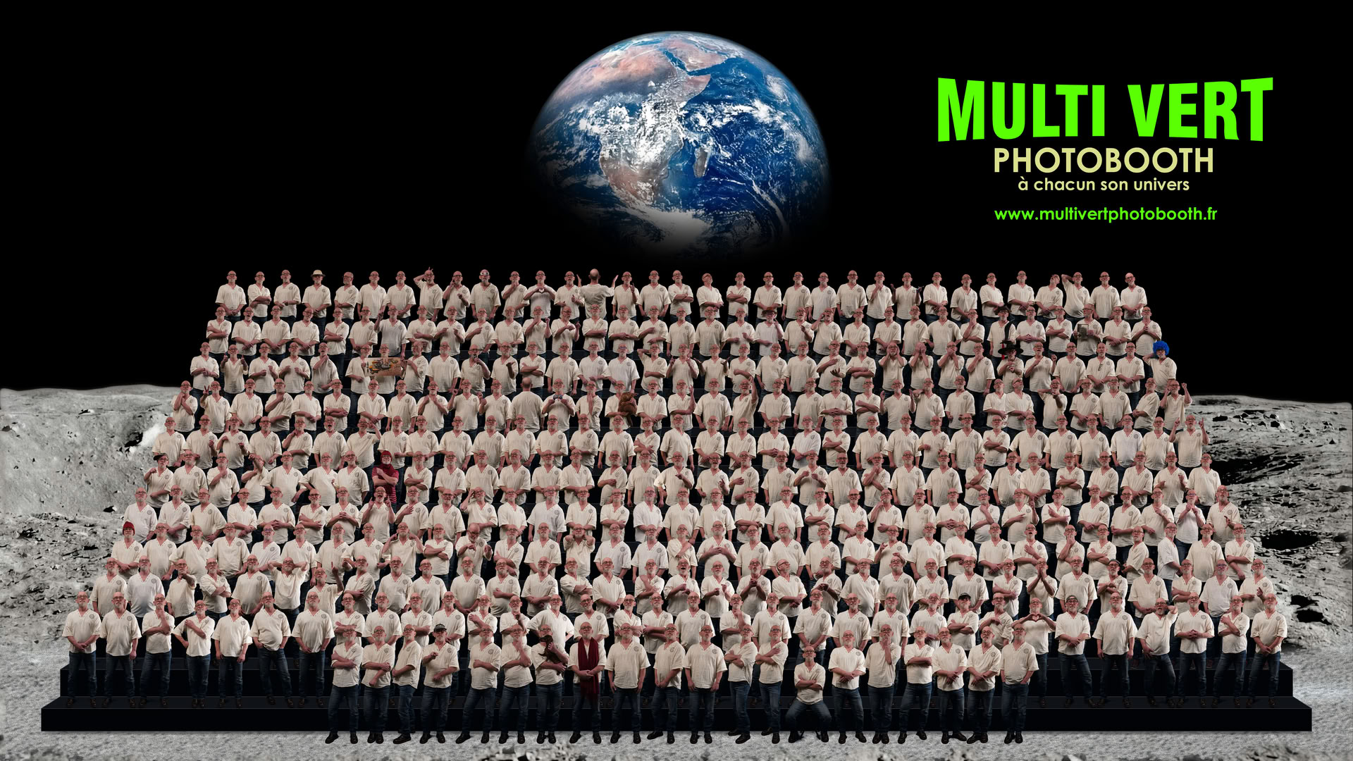 Photo de groupe originale d'entreprise, composite et impression grand format