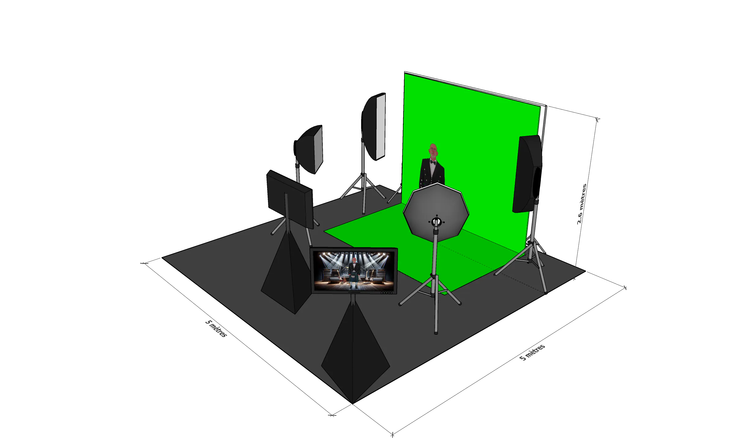 Installation studio intérieur Multi Vert Photobooth